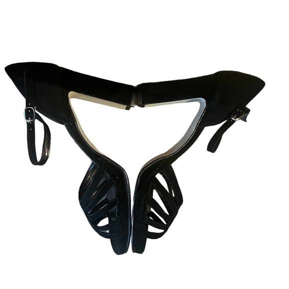 Charlotte Halton black suede ankle strap heels - Picture 5 of 8